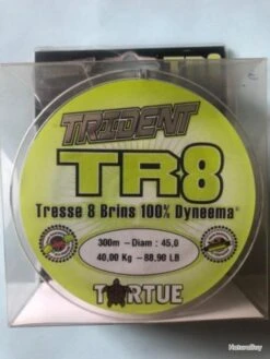 300 M Tresse 40 Kg Verte 0.45 Mm .TR8 Peche MER Trident Tortue