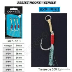ASSIST HOOKS SINGLE EXPLORER TACKLE 5/0