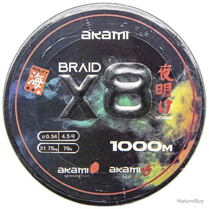 Akami Tresse Yoake X8 70lb Multicolore 3 Akami Tresse Yoake X8 70lb Multicolore