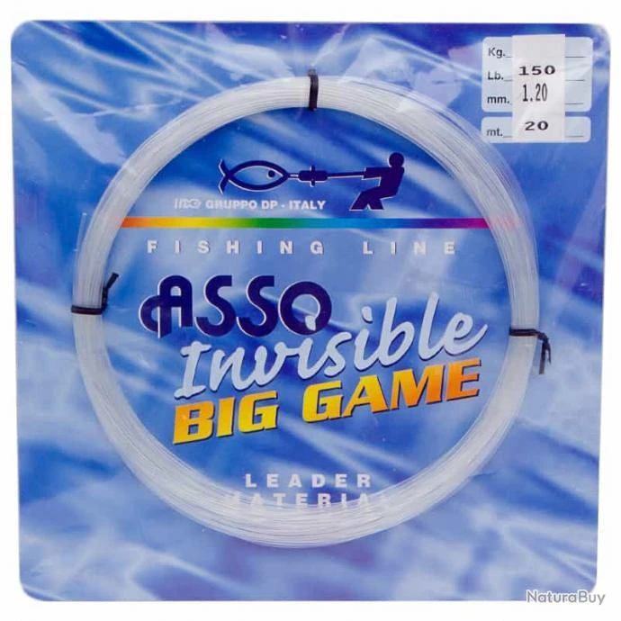 Asso Fluorocarbon Invisible Big Game 20m 150lb 3 Asso Fluorocarbon Invisible Big Game 20m 150lb