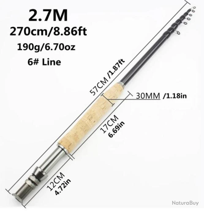 Canne à Mouche Télescopique 2.70m .......Livraison Offerte 3 Canne à Mouche Télescopique 2.70m .......Livraison Offerte
