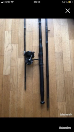 Canne à Pêche Bambou Noire Vintage