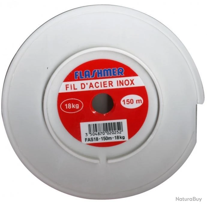 Fil Acier Tresse 7 Brins Inox - 150m - Flashmer 90KG 3 Fil Acier Tresse 7 Brins Inox - 150m - Flashmer 90KG