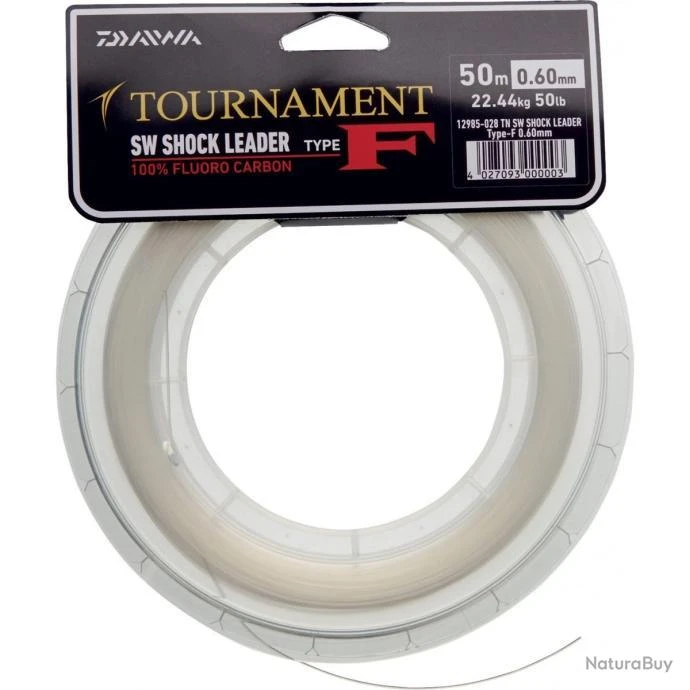 Fluorocarbone Daiwa Fluoro Shock Leader Type F 50M 90/100-42,5KG 3 Fluorocarbone Daiwa Fluoro Shock Leader Type F 50M 90/100-42,5KG