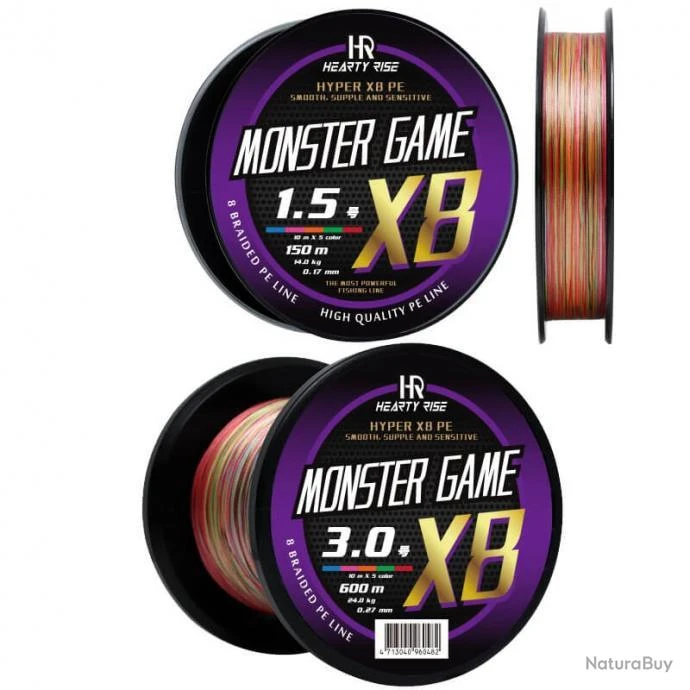 Hearty Rise Tresse Monster Game 300m Et 600m Multicolore 24kg 300m 3 Hearty Rise Tresse Monster Game 300m Et 600m Multicolore 24kg 300m