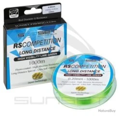 Nylons Sunset RS Compétition - Long Distance Hi-Visibility Lime Green - 1000 M - 0.22 Mm / 4 Kg