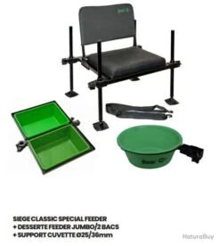 SENSAS Siege Classic Special Feeder + Desserte Feeder Jumbo/2 Bacs + Support Cuvette