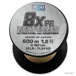 Asso Tresse Light Games 8x Multicolore 25lb 600m