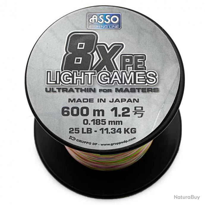 Asso Tresse Light Games 8x Multicolore 25lb 600m 3 Asso Tresse Light Games 8x Multicolore 25lb 600m