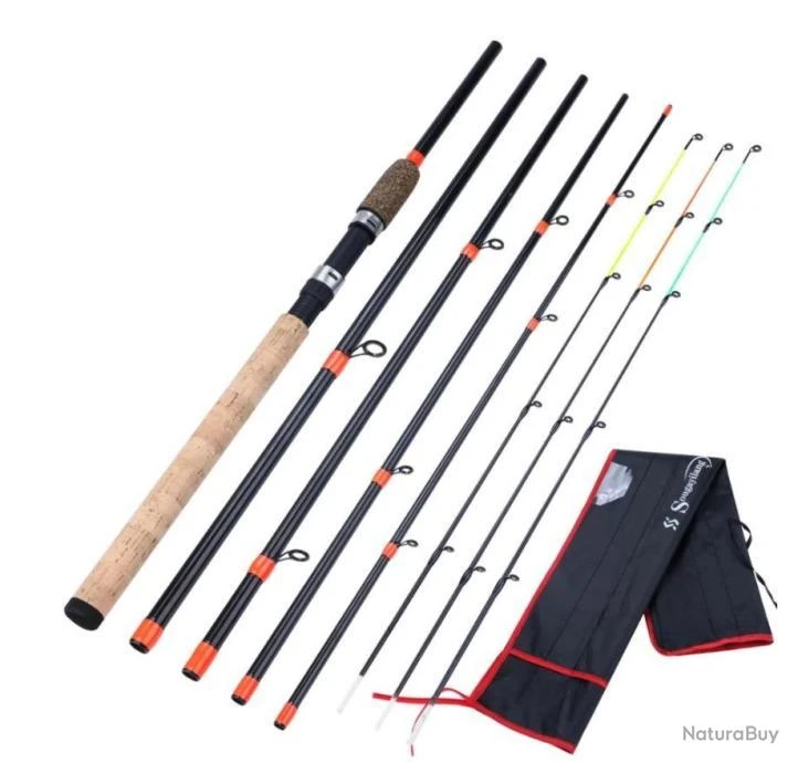 Canne à Pêche Spinning Ultra-légère En Carbone, 6 Sections, 3m 4 Canne à Pêche Spinning Ultra-légère En Carbone, 6 Sections, 3m – Image 2