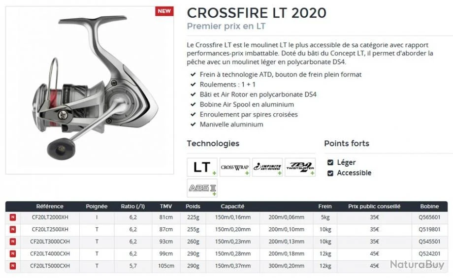 Crossfire 20 LT 4000 C XH Moulinet Daiwa 4 Crossfire 20 LT 4000 C XH Moulinet Daiwa – Image 2