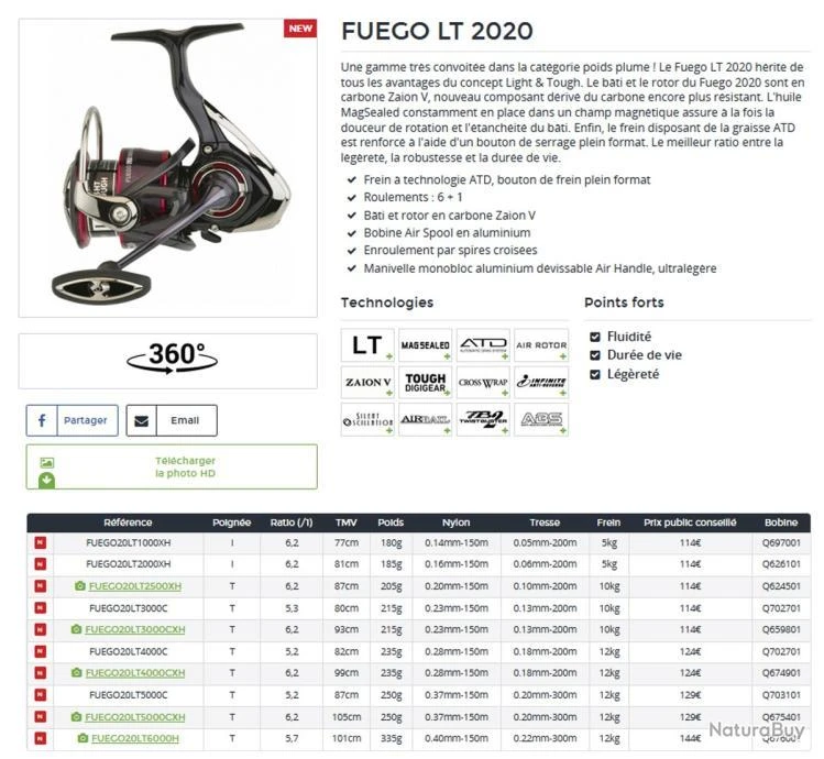 Fuego LT 2020 3000 CHX Moulinet Spinning Daiwa 4 Fuego LT 2020 3000 CHX Moulinet Spinning Daiwa – Image 2