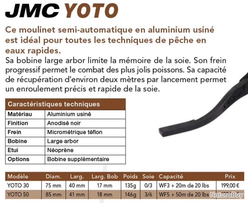JMC Yoto 30 Soie 0/3 Moulinet Mouche Semi Automatique JMC 4 JMC Yoto 30 Soie 0/3 Moulinet Mouche Semi Automatique JMC – Image 2