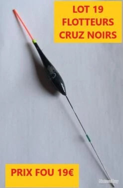 LOT 19 FLOTTEURS CRUZ NOIRS Embout Rouge Ou Jaune Fluo 0.25G Lot 26