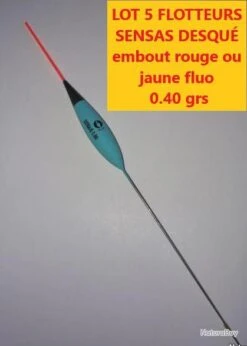 LOT 5 FLOTTEURS SENSAS DESQUÉ Embout Rouge Ou Jaune Fluo 0.40 Grs Lot 23