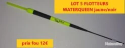 LOT 5 FLOTTEURS WATERQUEEN Jaune/noir Embout Rouge Ou Jaune Fluo 4x0.30 - 1x0.40 G L 13 Lot 24