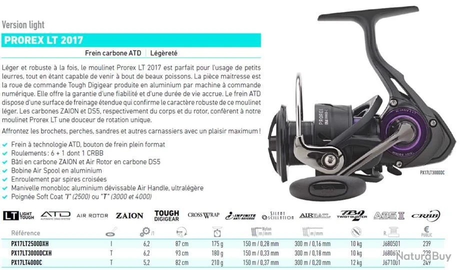 Prorex 17 LT 3000 D CXH Version Light Moulinet Spinning Daiwa 4 Prorex 17 LT 3000 D CXH Version Light Moulinet Spinning Daiwa – Image 2