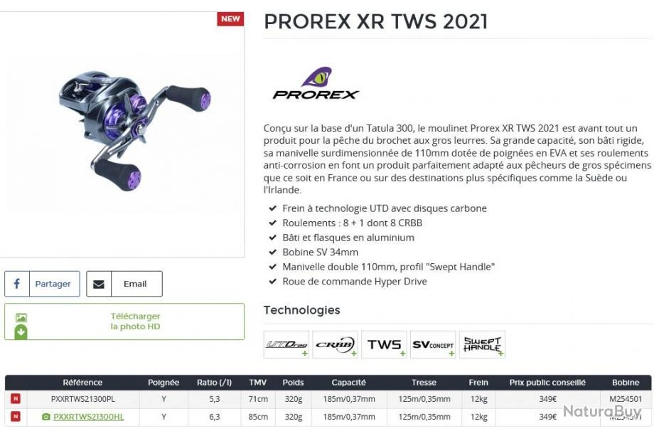 Prorex XR TWS 300 PL 2021 Moulinet Casting Daiwa 4 Prorex XR TWS 300 PL 2021 Moulinet Casting Daiwa – Image 2