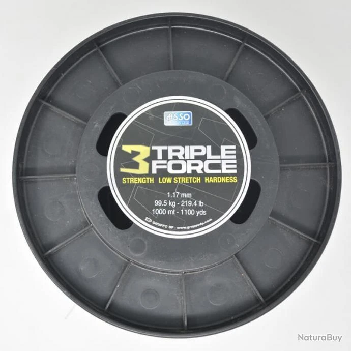 Asso Nylon Triple Force 220lb 1000m Gris Acier 3 Asso Nylon Triple Force 220lb 1000m Gris Acier