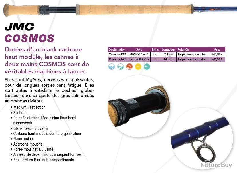 JMC Cosmos 14'6 Soie 9/10 6 Brins Canne Carnassier 2 Mains JMC 5 JMC Cosmos 14'6 Soie 9/10 6 Brins Canne Carnassier 2 Mains JMC – Image 3