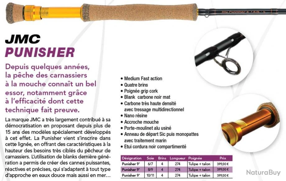 JMC Punisher 9' Soie 6/7 4 Brins Canne Carnassier Mer JMC 5 JMC Punisher 9' Soie 6/7 4 Brins Canne Carnassier Mer JMC – Image 3