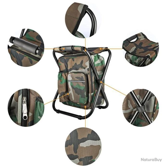 Tabouret Sac à Dos 3 En 1 Isotherme Pour Camping Randonnée Pêche Festival Plage 5 Tabouret Sac à Dos 3 En 1 Isotherme Pour Camping Randonnée Pêche Festival Plage – Image 3