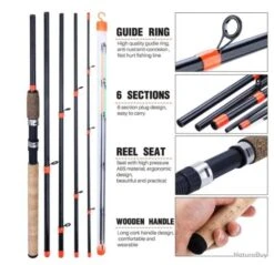 Canne à Pêche Spinning Ultra-légère En Carbone, 6 Sections, 3m 14 Canne à Pêche Spinning Ultra-légère En Carbone, 6 Sections, 3m -Daiwaori Magasin 00004 Canne a peche Spinning ultra legere en carbone 6 sections 3m