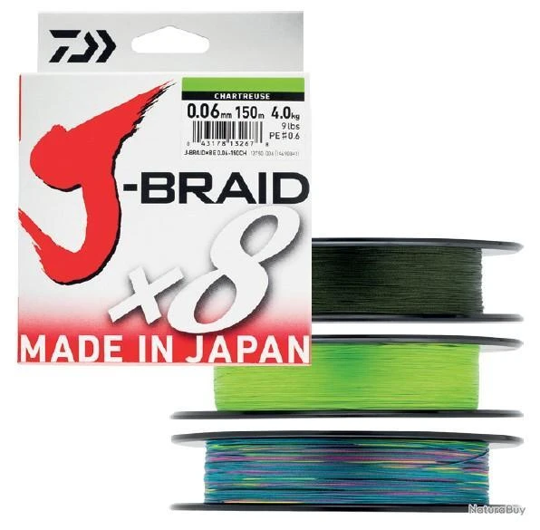 J-Braid X 8 300 M Multicolore Tresse Daiwa Ø 0.10 Mm / PE 0.8 / 6.00 Kg / 13.0 Lbs 6 J-Braid X 8 300 M Multicolore Tresse Daiwa Ø 0.10 Mm / PE 0.8 / 6.00 Kg / 13.0 Lbs – Image 4