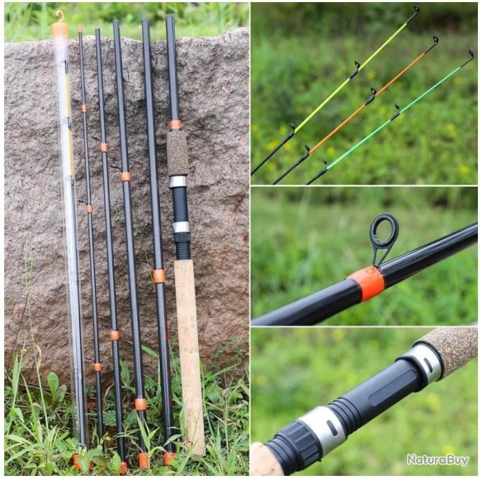 Canne à Pêche Spinning Ultra-légère En Carbone, 6 Sections, 3m 7 Canne à Pêche Spinning Ultra-légère En Carbone, 6 Sections, 3m – Image 5