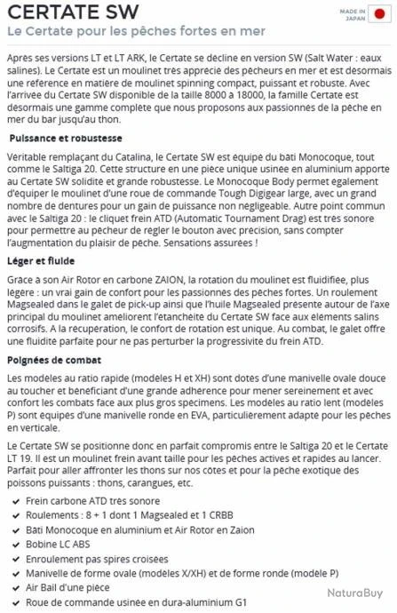 Certate SW 8000 P Moulinet Spinning Peche Exo Daiwa 4 Certate SW 8000 P Moulinet Spinning Peche Exo Daiwa – Image 2