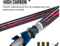 Canne à Pêche Spinning Ultra-légère En Carbone, 6 Sections, 3m 18 Canne à Pêche Spinning Ultra-légère En Carbone, 6 Sections, 3m -Daiwaori Magasin 00008 Canne a peche Spinning ultra legere en carbone 6 sections 3m