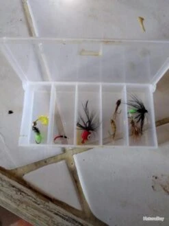 Canne A Mouche En Fibre Avec Moulinet Soie Et Quelque Nimphes Et Mouches -Daiwaori Magasin 00010 canne a mouche en fibre avec moulinet soie et quelque nimphes et mouches