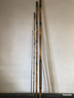 1 Canne En Bambou Clair 4,50 M. Emmanchement . Peche Ancien Collection .Occasion.